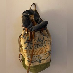Lucky Brand Canvas Backpack - Tan and Green